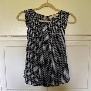 LOFT Black and White Dress-ruffle sleeve Tank